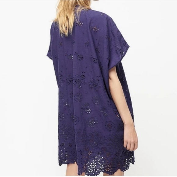 NWOT J Crew Navy eyelet swim cover up wrap OS - Picture 2 of 7